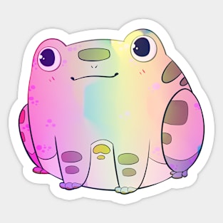 Chibi Frog Sitting - Pastel Colors Sticker
